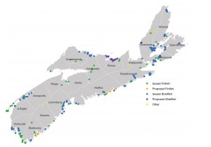 Concesiones de acuicultura en Nueva Escocia